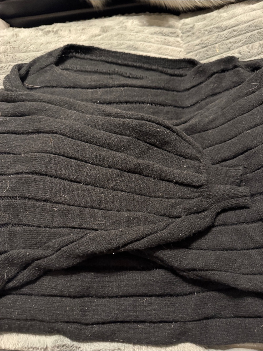Women's Black Ribbed Knit Shrug